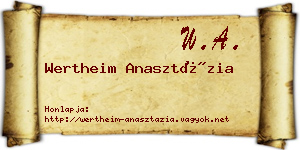 Wertheim Anasztázia névjegykártya